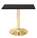 Stół skandynawski kwadratowy TORI Black WOOD 70 GOLD