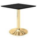 Stół skandynawski kwadratowy TORI Black WOOD 70 GOLD