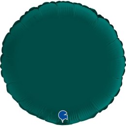 Balon Foliowy - Okrągły Satynowy Butelkowa Zieleń 46 cm, Grabo