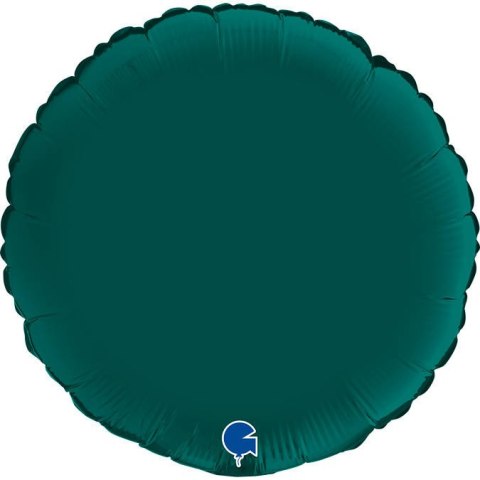 Balon Foliowy - Okrągły Satynowy Butelkowa Zieleń 46 cm, Grabo Balon Foliowy - Okrągły Satynowy Butelkowa Zieleń 46 cm, Grabo