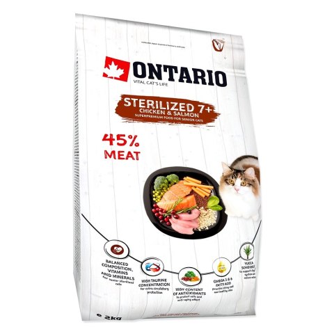 ONTARIO Cat Sterilised 7+ 2kg / Pokarm dla kotów sterylizowanych w wieku powyżej 7 lat (213-10835) ONTARIO Cat Sterilised 7+ 2kg / Pokarm dla kotów sterylizowanych w wieku powyżej 7 lat (213-10835)