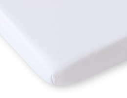 Prześcieradło jersey bawełna z gumką do łóżeczka 140x70cm - białe