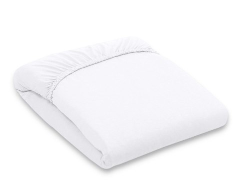 Prześcieradło jersey bawełna z gumką do łóżeczka 140x70cm - białe