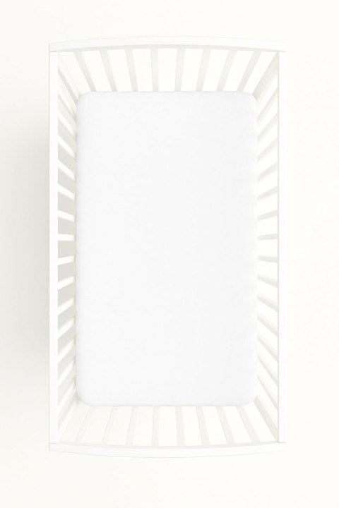 Prześcieradło jersey bawełna z gumką do łóżeczka 140x70cm - białe