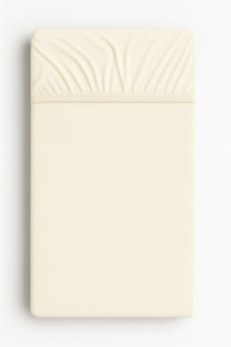 Prześcieradło jersey bawełna z gumką do łóżeczka 140x70cm - kremowe