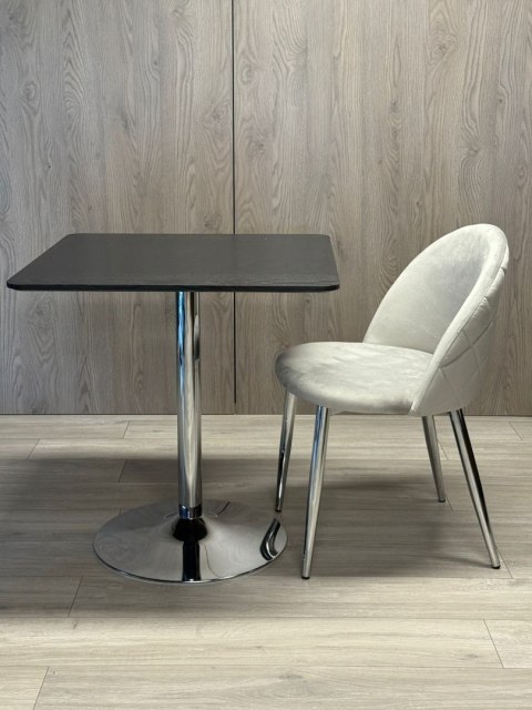 Stół skandynawski kwadratowy TORI Black WOOD 70 SILVER