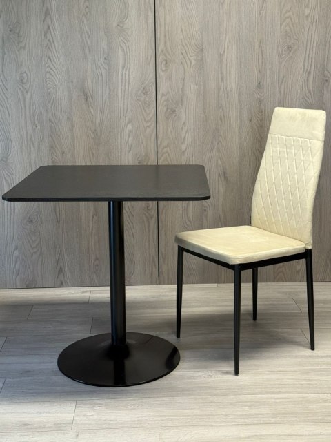 Stół skandynawski kwadratowy TORI Black WOOD 70 SMOKE