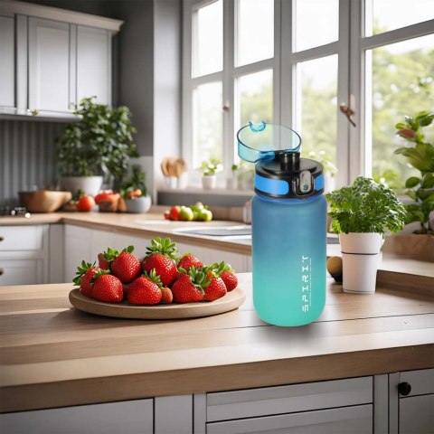 Butelka na wodę bidon z ustnikiem sportowy 600ml niebiesko-zielony Butelka na wodę bidon z ustnikiem sportowy 600ml niebiesko-zielony