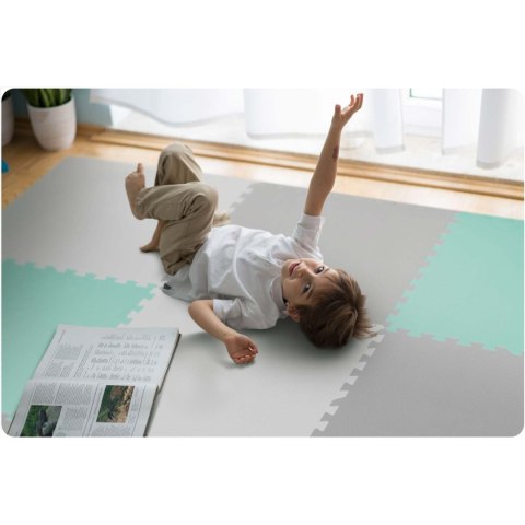 Duża mata piankowa puzzle Ricokids 180x180cm 9 szt szaro-turkusowa Duża mata piankowa puzzle Ricokids 180x180cm 9 szt szaro-turkusowa