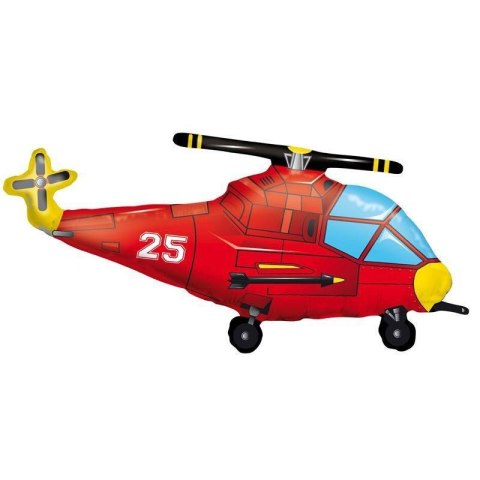 Balon Foliowy Czerwony Helikopter, 92cm. Grabo