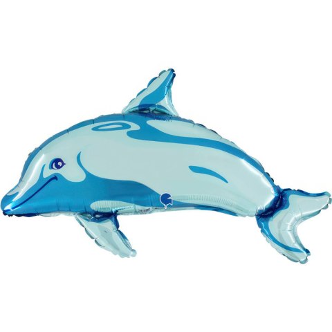 Balon foliowy DELFIN, niebieski - 86cm, Grabo Balon foliowy DELFIN, niebieski - 86cm, Grabo