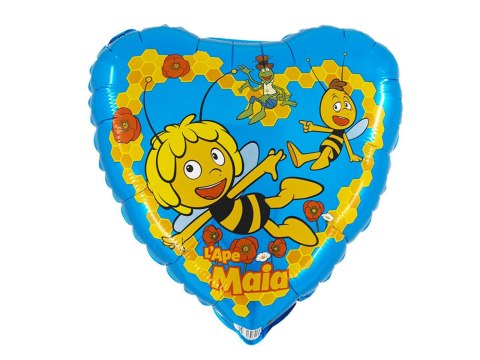 Balon foliowy Pszczółka Maja, serce, 46 cm Grabo Balon foliowy Pszczółka Maja, serce, 46 cm Grabo