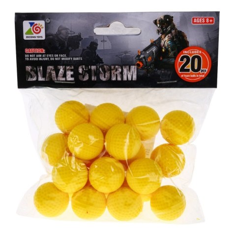 Zestaw 20 kulek z pianki Amunicja do Pistoletów Karabinów Blaze Storm Naboje dla dzieci 8+ Zestaw 20 kulek z pianki Amunicja do Pistoletów Karabinów Blaze Storm Naboje dla dzieci 8+