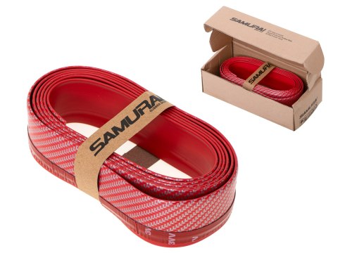 Dokładka zderzaka osłona uniwersalna spoiler carbon 2,5m czerwona