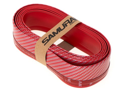 Dokładka zderzaka osłona uniwersalna spoiler carbon 2,5m czerwona