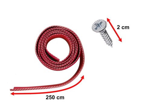 Dokładka zderzaka osłona uniwersalna spoiler carbon 2,5m czerwona