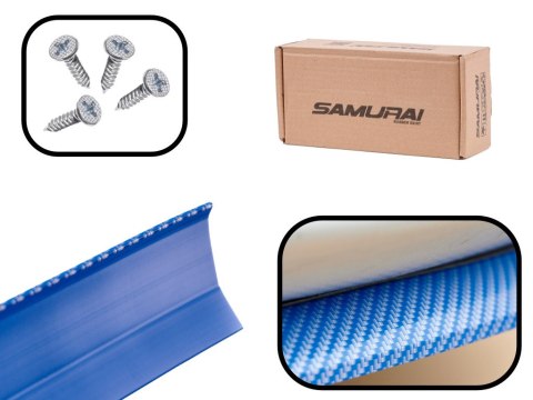 Dokładka zderzaka osłona uniwersalna spoiler carbon 2,5m niebieska