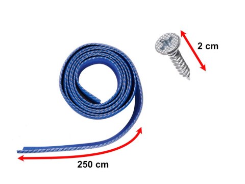 Dokładka zderzaka osłona uniwersalna spoiler carbon 2,5m niebieska