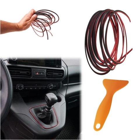 Listwa dekoracyjna do samochodu wciskana tuning 5m czerwona Listwa dekoracyjna do samochodu wciskana tuning 5m czerwona