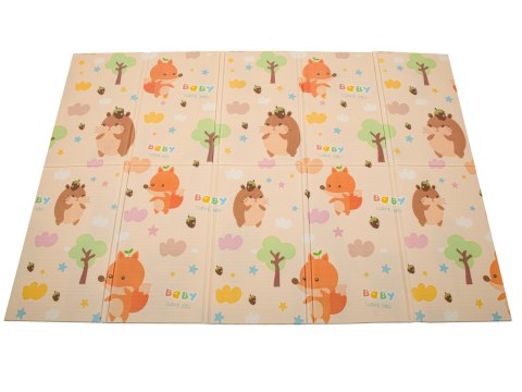 Mata edukacyjna piankowa dwustronna składana jeż miś 195 x 150 cm