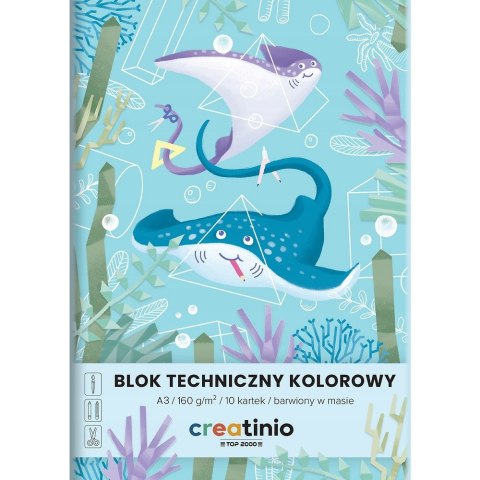 Blok techniczny A3 10k 160g CREATINIO kolorowy barwiony w masie 400176680 Blok techniczny A3 10k 160g CREATINIO kolorowy barwiony w masie 400176680