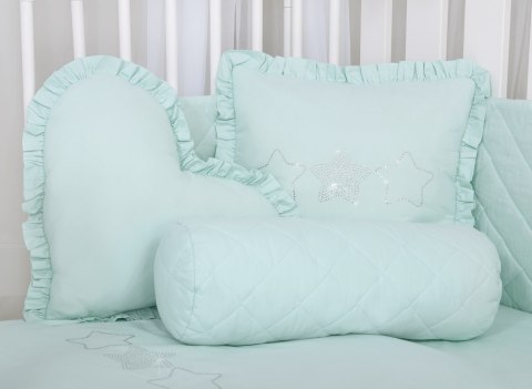 Dekoracyjna poduszka z aplikacją - miętowy