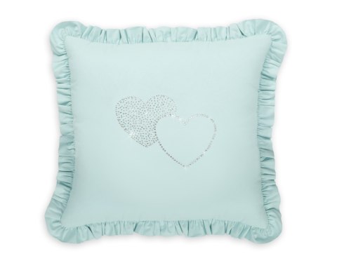 Dekoracyjna poduszka z aplikacją - miętowy