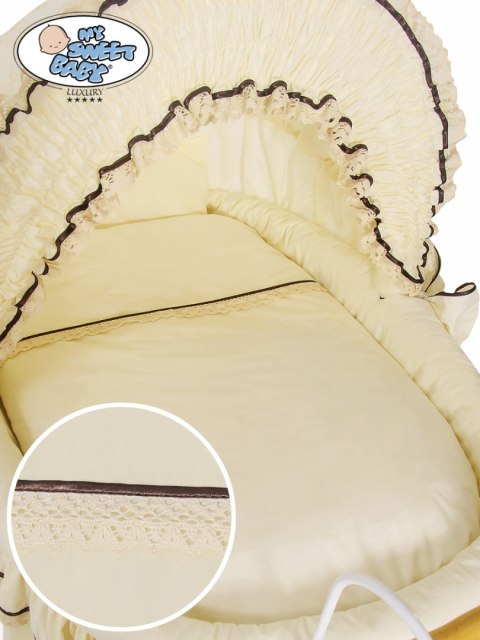 Kosz Mojżesza Retro Emma - Naturalny + kremowa pościel z koronką Kosz Mojżesza Retro Emma - Naturalny + kremowa pościel z koronką