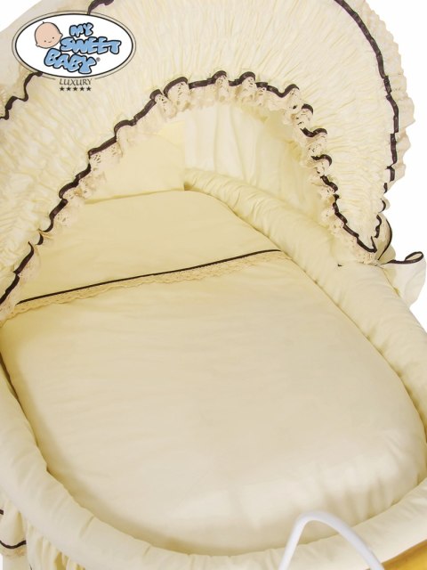 Kosz Mojżesza Retro Emma - Naturalny + kremowa pościel z koronką Kosz Mojżesza Retro Emma - Naturalny + kremowa pościel z koronką