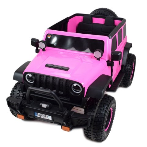 OLBRZYMI JEEP NA AKUMULATOR SPEED, SUPER RÓŻ, MIĘKKIE KOŁA, SIEDZENIE, APLIKACJA/DLS-X15A OLBRZYMI JEEP NA AKUMULATOR SPEED, SUPER RÓŻ, MIĘKKIE KOŁA, SIEDZENIE, APLIKACJA/DLS-X15A