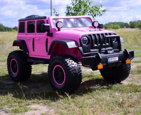 OLBRZYMI JEEP NA AKUMULATOR SPEED, SUPER RÓŻ, MIĘKKIE KOŁA, SIEDZENIE, APLIKACJA/DLS-X15A OLBRZYMI JEEP NA AKUMULATOR SPEED, SUPER RÓŻ, MIĘKKIE KOŁA, SIEDZENIE, APLIKACJA/DLS-X15A