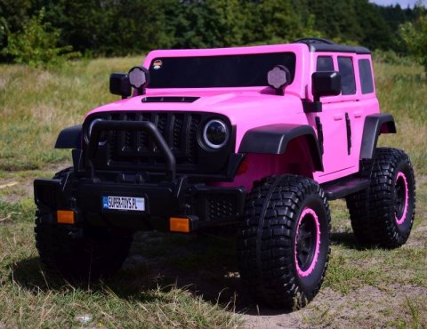 OLBRZYMI JEEP NA AKUMULATOR SPEED, SUPER RÓŻ, MIĘKKIE KOŁA, SIEDZENIE, APLIKACJA/DLS-X15A OLBRZYMI JEEP NA AKUMULATOR SPEED, SUPER RÓŻ, MIĘKKIE KOŁA, SIEDZENIE, APLIKACJA/DLS-X15A