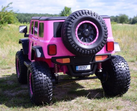 OLBRZYMI JEEP NA AKUMULATOR SPEED, SUPER RÓŻ, MIĘKKIE KOŁA, SIEDZENIE, APLIKACJA/DLS-X15A OLBRZYMI JEEP NA AKUMULATOR SPEED, SUPER RÓŻ, MIĘKKIE KOŁA, SIEDZENIE, APLIKACJA/DLS-X15A