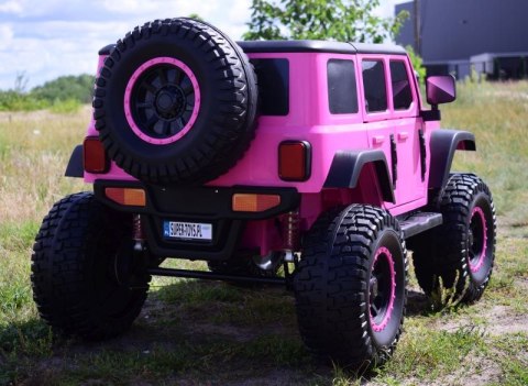OLBRZYMI JEEP NA AKUMULATOR SPEED, SUPER RÓŻ, MIĘKKIE KOŁA, SIEDZENIE, APLIKACJA/DLS-X15A OLBRZYMI JEEP NA AKUMULATOR SPEED, SUPER RÓŻ, MIĘKKIE KOŁA, SIEDZENIE, APLIKACJA/DLS-X15A