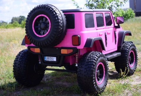 OLBRZYMI JEEP NA AKUMULATOR SPEED, SUPER RÓŻ, MIĘKKIE KOŁA, SIEDZENIE, APLIKACJA/DLS-X15A OLBRZYMI JEEP NA AKUMULATOR SPEED, SUPER RÓŻ, MIĘKKIE KOŁA, SIEDZENIE, APLIKACJA/DLS-X15A