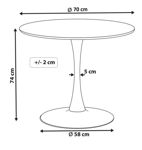 Stół okrągły VICTORY WHITE 70 cm COPPER