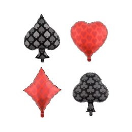 Balony Foliowe Karty Kasyno Zestaw 4 sztuki