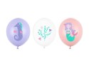 Balony lateksowe Morski świat, Syrenka 30cm, 50 sztuk