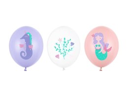 Balony lateksowe Morski świat, Syrenka 30cm, 50 sztuk