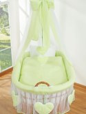 Kosz Mojżesza z baldachimem- Amelie zielony