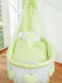 Kosz Mojżesza z baldachimem- Amelie zielony