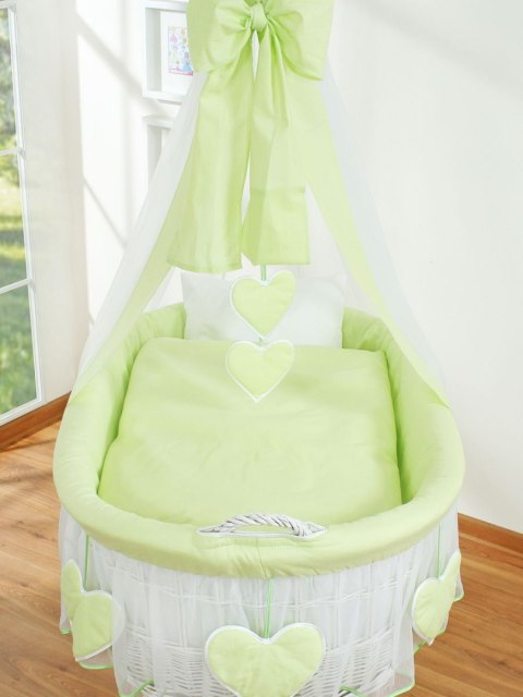 Kosz Mojżesza z baldachimem- Amelie zielony