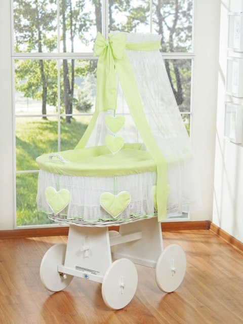 Kosz Mojżesza z baldachimem- Amelie zielony