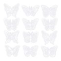Naklejki na ścianę Motyle Holograficzne Białe 75 cm - 12 sztuk