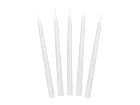 Świece stożkowe białe, 24 cm, 10 szt. Świece stożkowe białe, 24 cm, 10 szt.