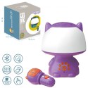 WOOPIE Multifunkcyjna Lampka RGB Głośnik Bluetooth Karaoke Modulator Głosu Karta SD Fioletowa