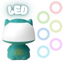 WOOPIE Multifunkcyjna Lampka RGB Głośnik Bluetooth Karaoke Modulator Głosu Karta SD Turkusowa