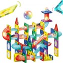 WOOPIE Klocki Magnetyczne Konstrukcyjne 3D Zestaw Edukacyjny Tor Kulkowy LED 105el.