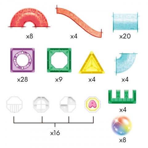 WOOPIE Klocki Magnetyczne Konstrukcyjne 3D Zestaw Edukacyjny Tor Kulkowy LED 105el. WOOPIE Klocki Magnetyczne Konstrukcyjne 3D Zestaw Edukacyjny Tor Kulkowy LED 105el.