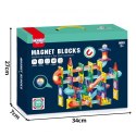 WOOPIE Klocki Magnetyczne Konstrukcyjne 3D Zestaw Edukacyjny Tor Kulkowy LED 105el.